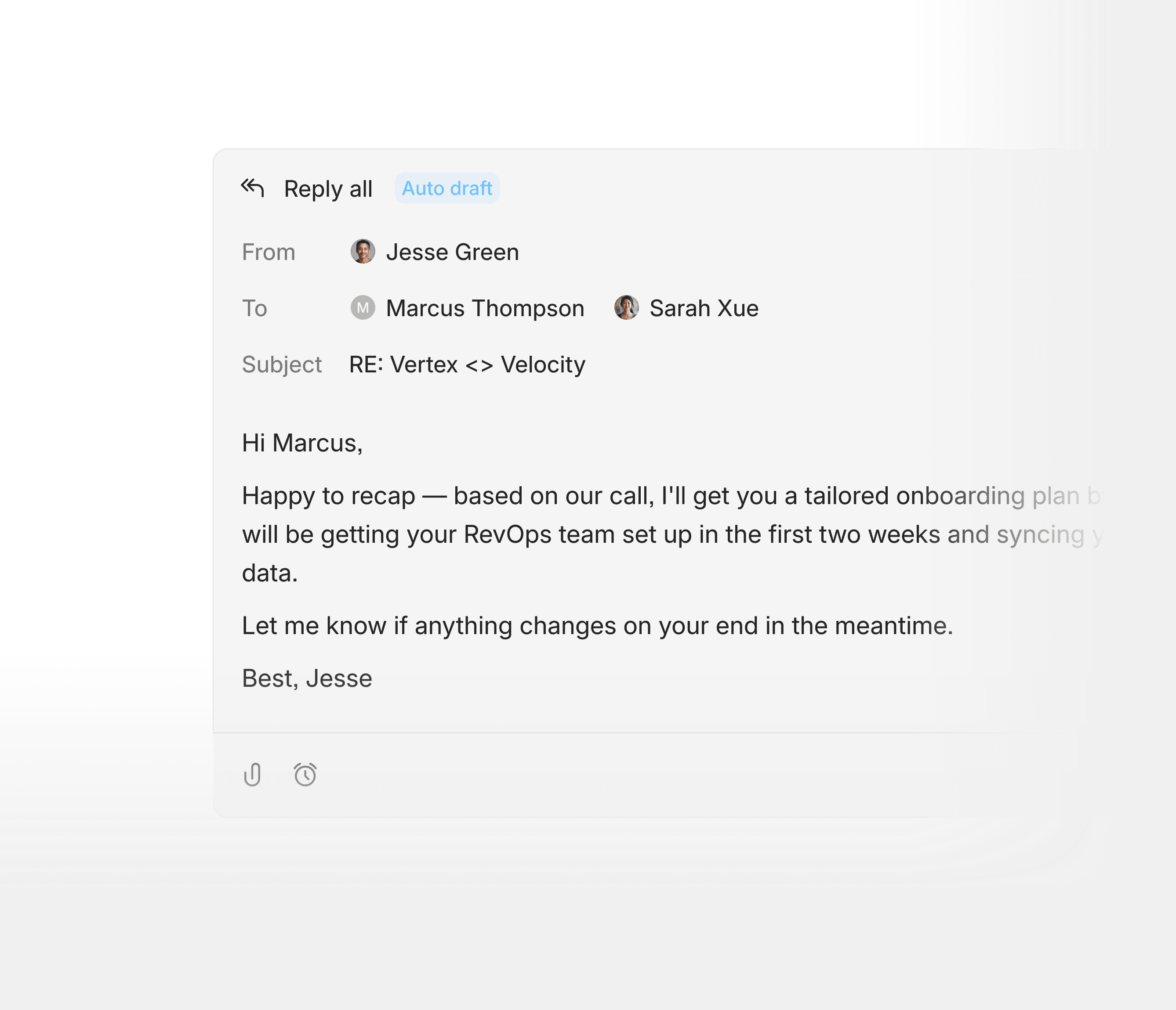 Follow-ups drafted and ready to send
